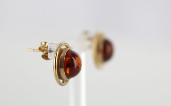 Italian Handmade German Baltic Amber Studs In 9ct Gold GS0011 RRP£275!!!