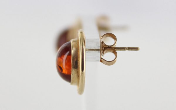 Italian Handmade German Baltic Amber Studs In 9ct Gold GS0011 RRP£275!!!