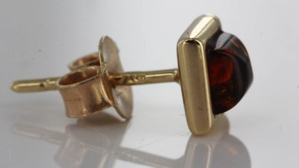 Italian Made German Baltic Amber Stud Earrings in 9ct Gold GS0020 RRP£125!!!