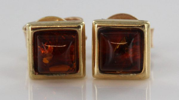 Italian Made German Baltic Amber Stud Earrings in 9ct Gold GS0020 RRP£125!!!