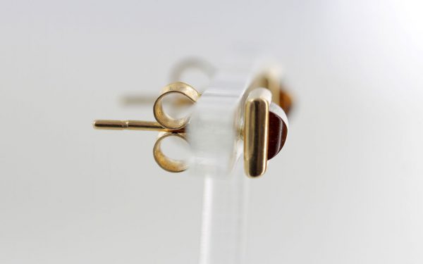 Italian Made German Baltic Amber Stud Earrings in 9ct Gold GS0020 RRP£125!!!