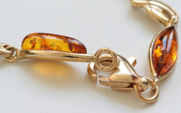 ITALIAN HANDMADE GERMAN BALTIC AMBER BRACELET IN 9CT solid GOLD GBR077-RRP£495!!!