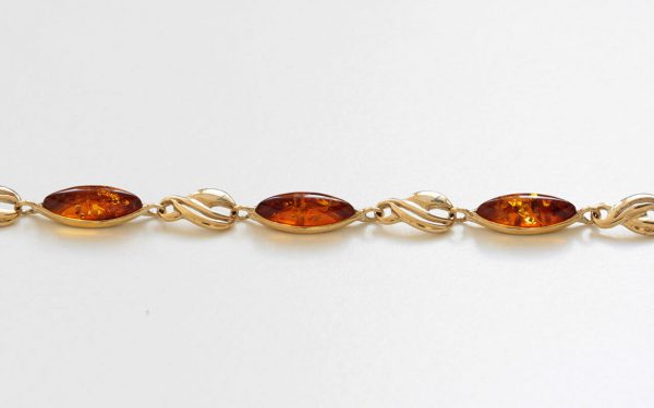 ITALIAN HANDMADE GERMAN BALTIC AMBER BRACELET IN 9CT solid GOLD GBR077-RRP£495!!!