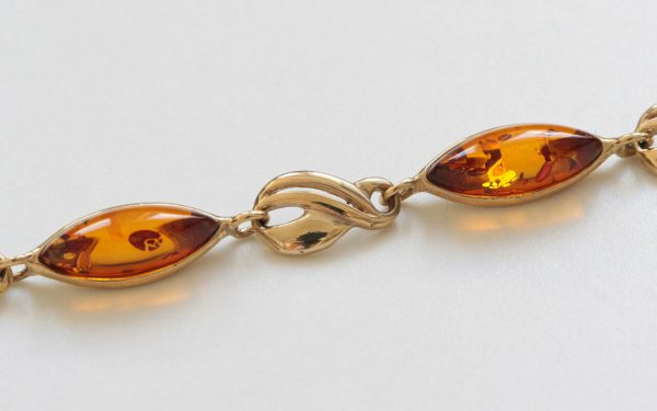 ITALIAN HANDMADE GERMAN BALTIC AMBER BRACELET IN 9CT solid GOLD GBR077-RRP£495!!!