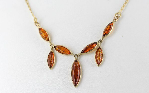 Italian Handmade German Baltic Amber Necklace in 9ct solid Gold- GN0052 RRP£495!!!