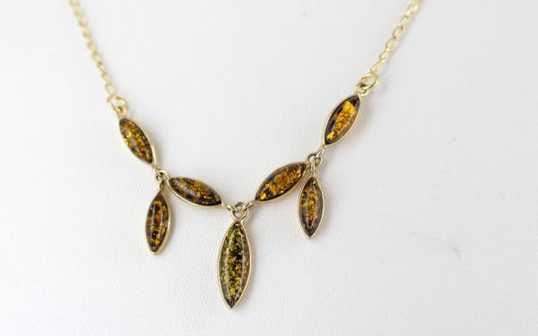 Italian Made German Green Baltic Amber Necklace in 9ct Gold-GN0052G RRP£495!!!