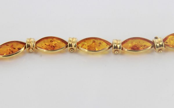 ITALIAN HANDMADE UNIQUE GERMAN BALTIC AMBER BRACELET IN 18CT solid GOLD -GBR106 RRP£2500!!!