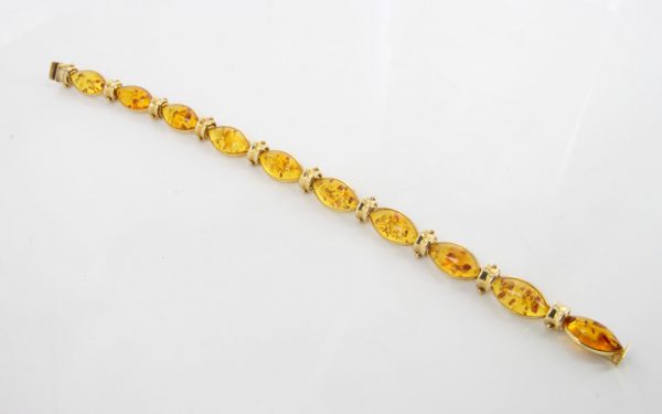 ITALIAN HANDMADE UNIQUE GERMAN BALTIC AMBER BRACELET IN 18CT solid GOLD -GBR106 RRP£2500!!!