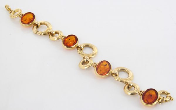 ITALIAN HANDMADE UNIQUE GERMAN BALTIC AMBER BRACELET IN 18CT solid GOLD -GBR105 RRP£3500!!!