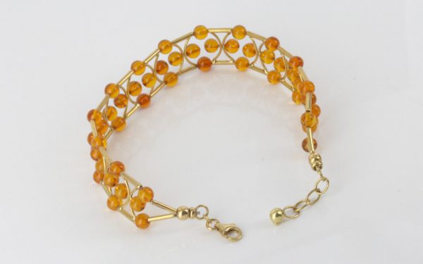 IITALIAN HANDMADE UNIQUE GERMAN BALTIC AMBER BRACELET IN 18CT solid GOLD -GBR104 RRP£1950!!