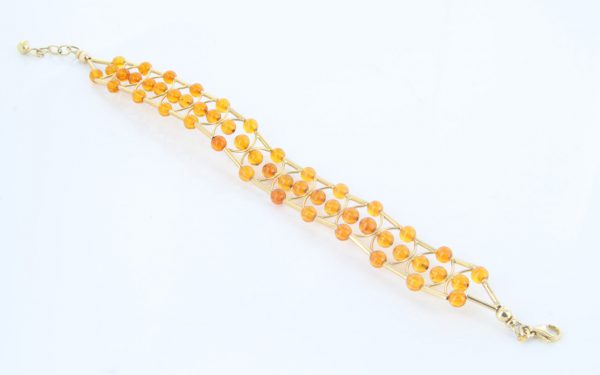 IITALIAN HANDMADE UNIQUE GERMAN BALTIC AMBER BRACELET IN 18CT solid GOLD -GBR104 RRP£1950!!