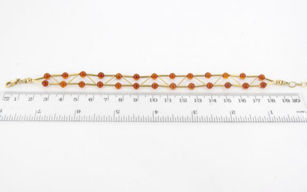 ITALIAN MADE UNIQUE GERMAN BALTIC AMBER BRACELET IN 18CT solid GOLD -GBR102 RRP£1450!!!