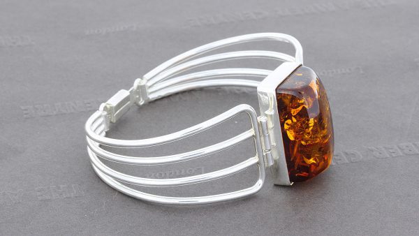 Italian Handmade Unique Bangle German Baltic Amber 925 Silver - BAN002 RRP £395!!!