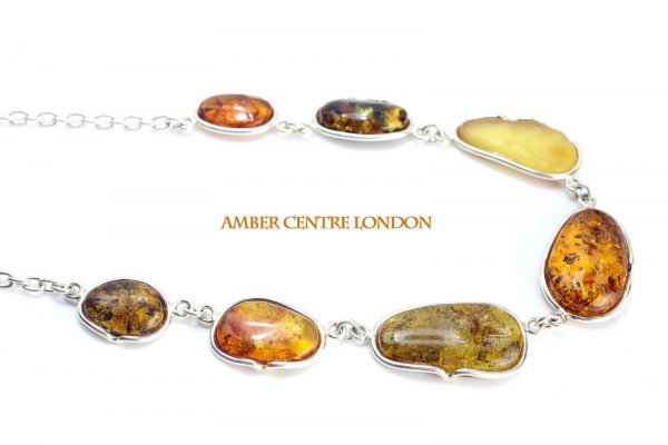 German Baltic Amber Handmade Necklace in 925 Sterling Silver N002 RRP£550!!!