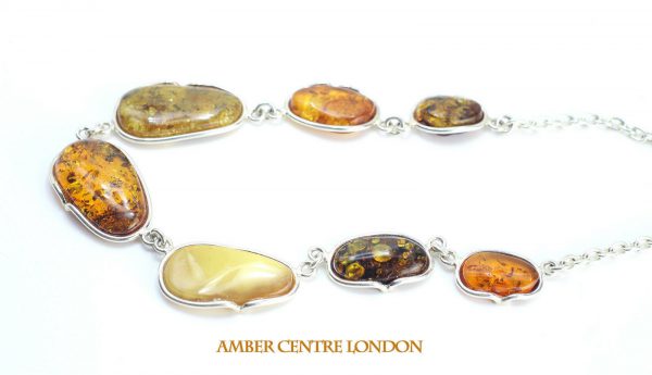 German Baltic Amber Handmade Necklace in 925 Sterling Silver N002 RRP£550!!!