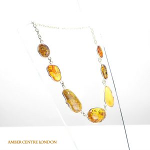 German Baltic Amber Handmade Necklace in 925 Sterling Silver N002 RRP£550!!!