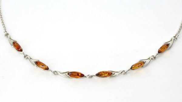 AMBER NECKLACE GERMAN BALTIC Amber & 925 STERLING SILVER N020 RRP£100!!!