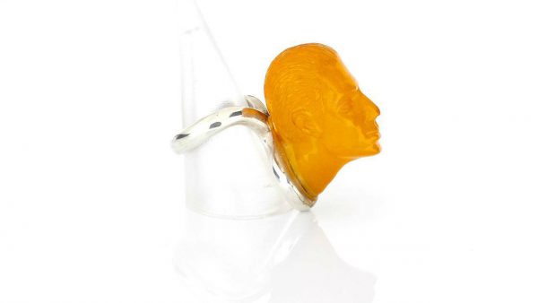 Butterscotch German Antique Amber Ring Unique Carving Collectable-OT582 RRP£1990!!!