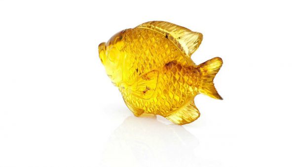 Mexican Amber Unique Fish Carving Super Quality Collectible Item -OT5225 £900!!!