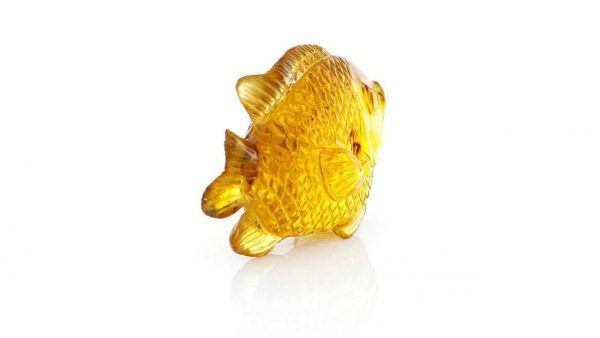 Mexican Amber Unique Fish Carving Super Quality Collectible Item -OT5225 £900!!!