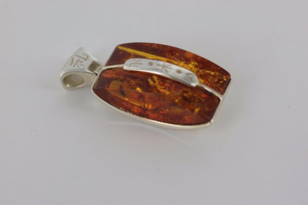 German Baltic Amber Pendant 925 Silver unique Handmade PE0240 RRP£70!!