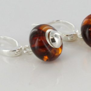 Amber Earrings Italian Design German Baltic Handmade 925 Silver E0065 RRP£60!!!