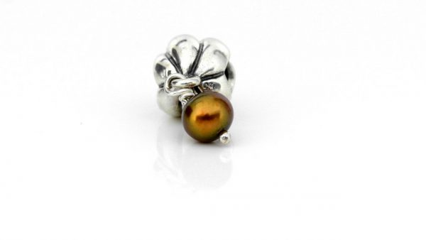 Pandora Silver Charm with Brown Pearl 14ct Gold - Blossom - 790402BCZ RRP£75!!!