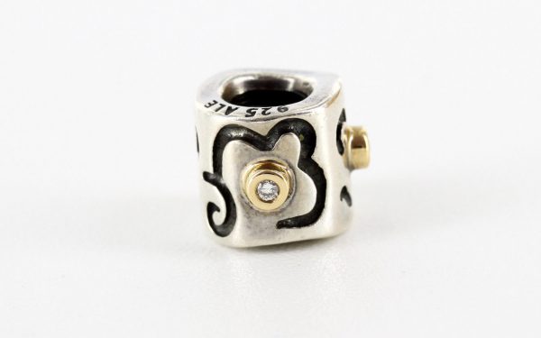 PANDORA Silver, 14ct Gold and Diamond Life's Path Charm 790419D RRP£195!!!