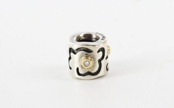 PANDORA Silver, 14ct Gold and Diamond Life's Path Charm 790419D RRP£195!!!