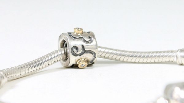 PANDORA Silver, 14ct Gold and Diamond Life's Path Charm 790419D RRP£195!!!