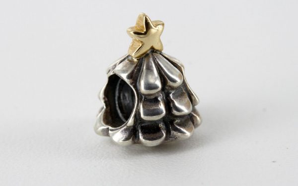 Genuine Pandora Silver & 14ct Gold Charm - Christmas Tree- 790365 RRP£95!!!