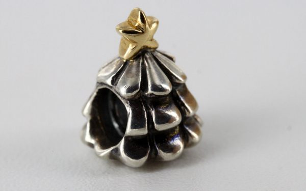 Genuine Pandora Silver & 14ct Gold Charm - Christmas Tree- 790365 RRP£95!!!