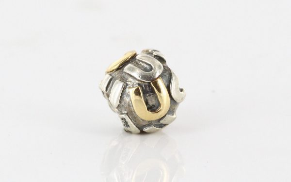 Genuine Pandora Silver 925 ALE and 14ct Gold Charm Letter U 790298U RRP£95!!!