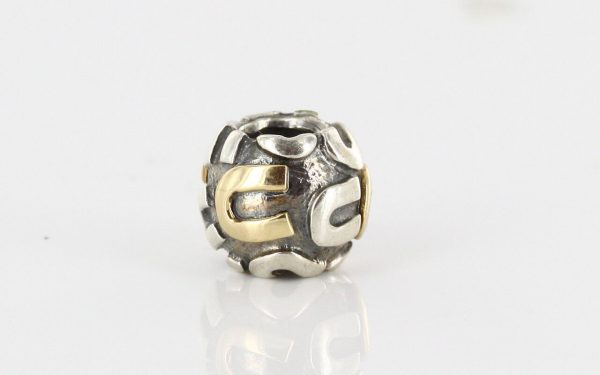 Genuine Pandora Silver 925 ALE and 14ct Gold Charm Letter U 790298U RRP£95!!!