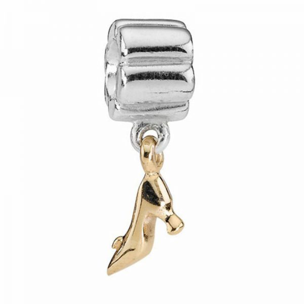 Genuine Pandora Retired 925 Silver Charm -14ct GOLD STILETTO- 790349 RRP £145!!!