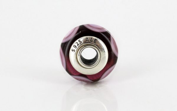 PANDORA Unique Purple Circles Murano Glass 925 ALE Charm 790910 RRP£45!!!!