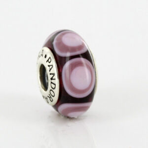 PANDORA Unique Purple Circles Murano Glass 925 ALE Charm 790910 RRP£45!!!!
