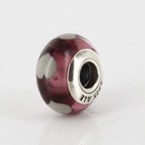 PANDORA Unique Purple Unique Heart Murano Glass 925ALE Charm 790659 RRP£45!!!!