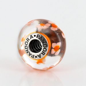 Pandora Large Orange Flowers Murano Glass 925 ALE Charm 790751 RRP£50!!!!