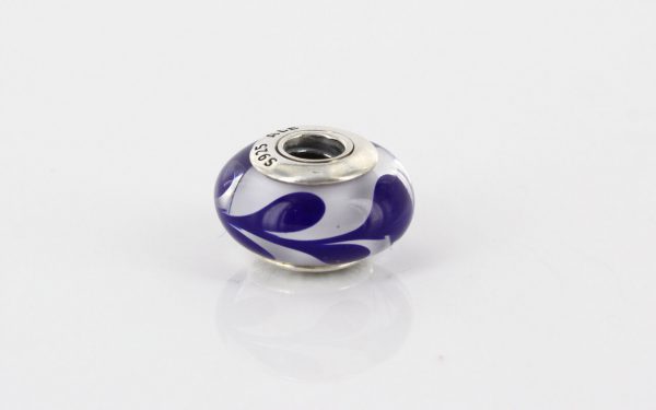 PANDORA Cobalt Blue Brush Strokes Murano Glass 925 ALE Charm 790675 RRP£45!!!!