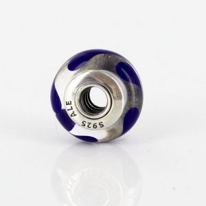 PANDORA Cobalt Blue Brush Strokes Murano Glass 925 ALE Charm 790675 RRP£45!!!!