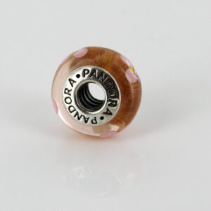 PANDORA Unique Genuine Pink Flowers Murano Glass 925 ALE Charm 790619 RRP£45!!!