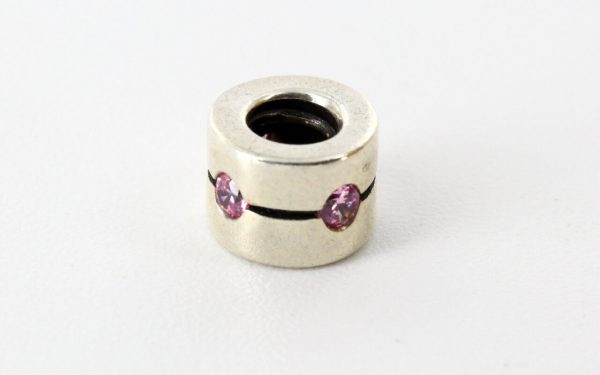 Pandora Barrel Charm with Pink Cubic Zirconia 925 ALE 790172PCZ RRP£50!!