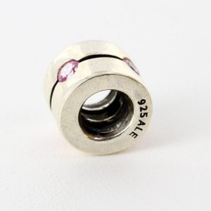 Pandora Barrel Charm with Pink Cubic Zirconia 925 ALE 790172PCZ RRP£50!!