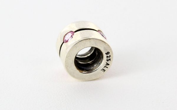 Pandora Barrel Charm with Pink Cubic Zirconia 925 ALE 790172PCZ RRP£50!!