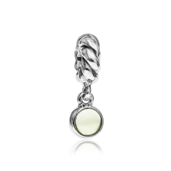 Genuine Pandora Charm Patterned Charm with Lime Quartz Drop -790435LQ RRP£55!!