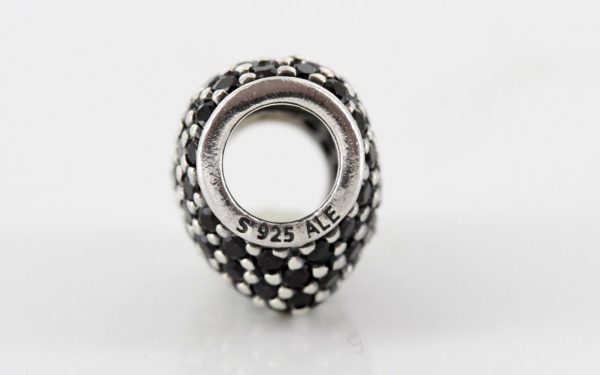 Pandora Silver S925 ALE Unique Charm - BLACK PAVÉ HEART CHARM - 791052NCK RRP£55!!!