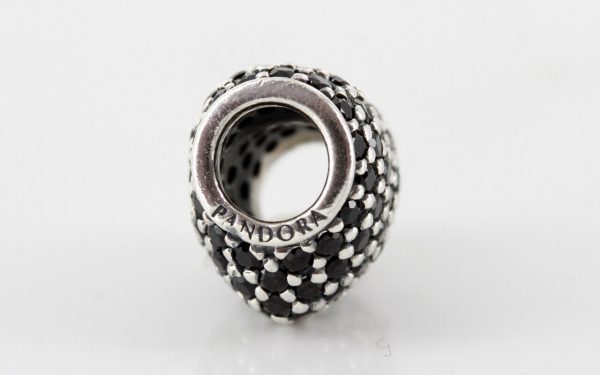 Pandora Silver S925 ALE Unique Charm - BLACK PAVÉ HEART CHARM - 791052NCK RRP£55!!!