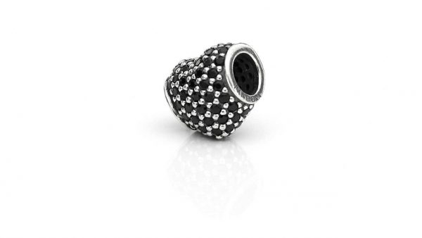 Pandora Silver S925 ALE Unique Charm - BLACK PAVÉ HEART CHARM - 791052NCK RRP£55!!!