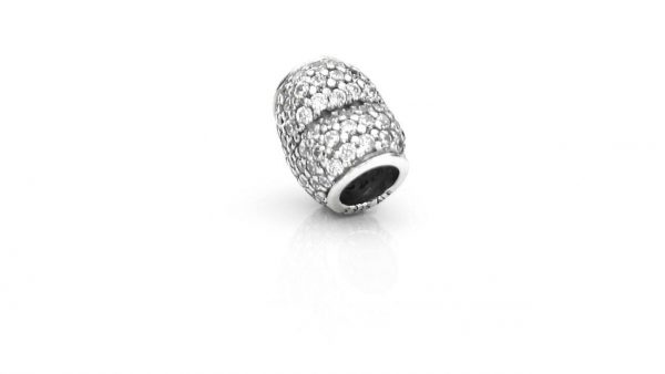 Pandora Genuine S925 ALE Silver Charm - PAVÉ HEART CHARM- 791052CZ RRP£55!!!